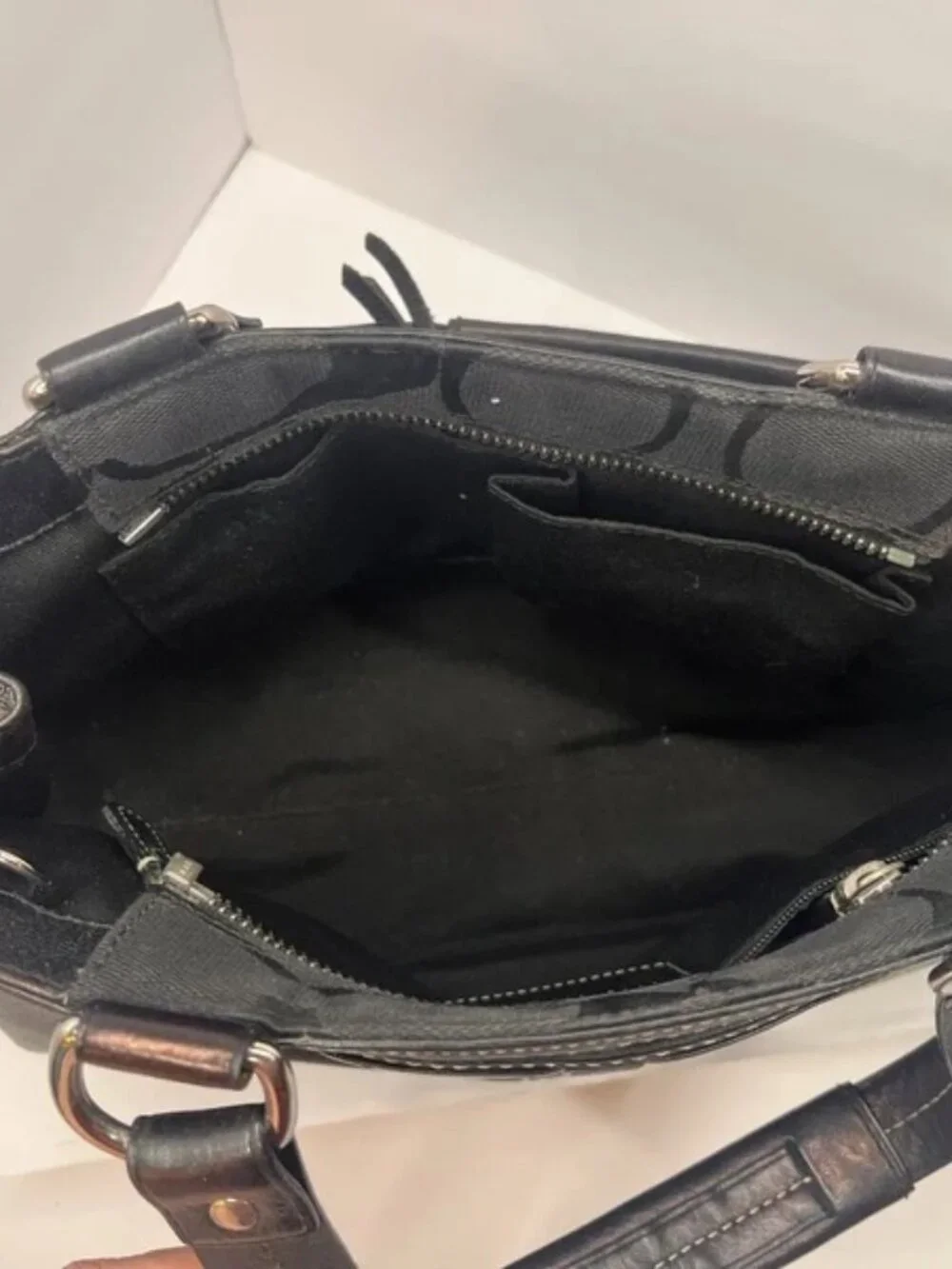 Authentic Coach Soho Signature Stripe Buckle Tote Snakeskin Accent– Style 10262